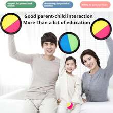 1 pieza Juguete de bola con ventosa para niños, juego de lanzamiento y atrapada, raqueta de deportes al aire libre, pelota de palma, juego de fiesta al aire libre, juguete de juego interactivo de lanzamiento de bola pegajosa para padres e hijos - Multicolor - Ver 6