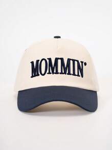 1 chiếc mũ bóng chày thêu "MOMMIN" có thể điều chỉnh màu sắc, mũ chống nắng thông thường thích hợp cho du lịch mùa xuân/thu, thời trang và đa năng, mũ phong cách Y2K dành cho giới trẻ - mũ bóng chày - Xem 7