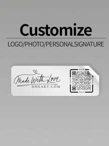 144pcs 5 * 2cm Personalized Custom QR Code Sticker Label, Circular Custom Sticker With Text Or Logo, Custom Label For Packaging, Office, And Gatherings - 5*2cm - View 2