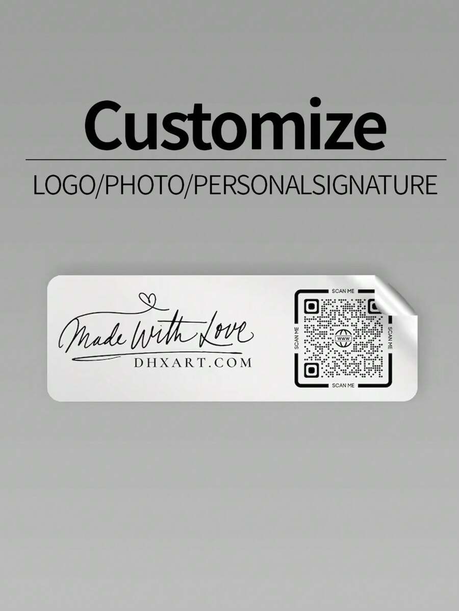 144pcs 5 * 2cm Personalized Custom QR Code Sticker Label, Circular Custom Sticker With Text Or Logo, Custom Label For Packaging, Office, And Gatherings