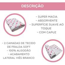 KIT WITH 2 OR 3 SOFT BABY BATH TOWELS 85x85 Cm 2 LAYERS WITH HOOD OR SEPARATE - CARICIAS - 套件 3 單元 女款 - 查看 3