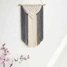1pc Bohemian Style Butterfly Lace Macrame Wall Hanging, Handwoven Tassel Leaf Swaying Wall Tapestry Decoration - Multicolor - View 11