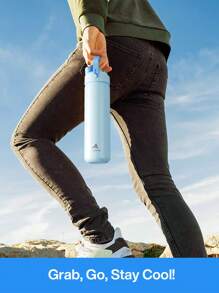 Meoky 1pc 26oz Insulated Water Bottle, 2-In-1 Straw And Spout Lid, Keeps Cold For 24 Hours, Leak-Proof, Double Wall Stainless Steel Water Bottle For Sports, Gym, Travel, And School - Baby Blue - View 8