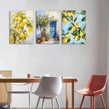 1pc/3PCS Wall Arts Posters Botanical Decorative Art Classic Modern Fruit Canvas Wall Art Set, Frameless Vertical Posters, Suitable For Home Offices, Bedrooms, Bathrooms, Kitchens, Classrooms - Indoor Landscape Themed Art Prints, Office Art Fruit Pattern Decorative Art Decoration, Wall Art Decoration Frameless/ With A Frame Coastal Decor Coastal Decor Beach Decor ,Wall Art With Frame