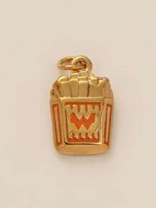 1Pc Stainless Steel Material Fashionable Daily Elements Cassette Cake Headphones Shoe Shaped Pendant, Colorful Zirconia DIY Accessories Necklace Bracelet Earring Pendant, Electroplated 18K Gold, A Gift For Wife And Mother