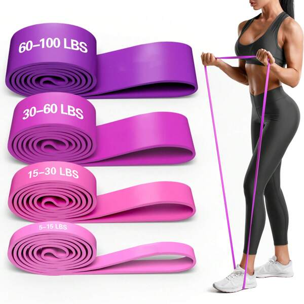 Bandas de resistencia apilables de yoga con diferentes niveles para potenciación, fitness, estiramiento, para gimnasio, hogar, exterior, levantamiento de caderas, sentadillas profundas, accesorios de gimnasio