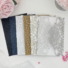25 piezas Invitaciones de boda con corte láser elegantes de falsa perla, multicolor con acentos brillantes - Adecuadas para bodas, aniversarios y ocasiones especiales - Diseño exquisito con espacio para tarjeta interna, recuerdos de boda, sin incluir tarjetas internas ni sobres
