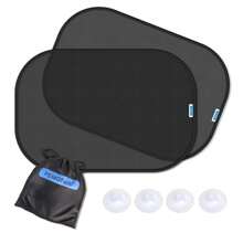 Pare-soleil pour vitres de voiture PEMOTech (lot de 2) - 53 x 35 cm - Protection solaire, anti-éblouissement et anti-UV - Protection solaire pour vitres latérales et sièges auto