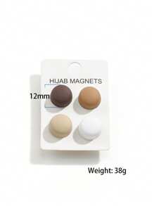 4pcs/12pcs Zinc Alloy Magnetic Buckle, Magnetic Buckle For Headscarf, Strong Magnetic Silk Scarf And Shawl Buckle For Muslims, Round Magnetic Headscarf Pin, Brooch For Ladies, All Season