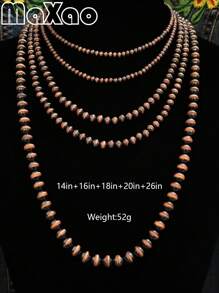 高品质手工珍珠项链,复古波西米亚西部风格,适合女性佩戴,可叠戴,不易褪色,适合休闲外出或聚会,现在就购买,为您的珠宝柜增添光彩吧! - 復古納瓦荷珍珠項鍊 - 查看 11