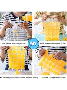 240个/720个/1200个冰块袋、冰块托盘、冷冻球形冰块模具、可堆叠易脱模冰块模具托盘、自封式冷冻袋、鸡尾酒食品葡萄酒冷却袋 - 彩色 - 查看 6