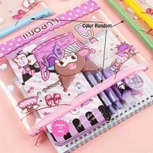 Sanrio (Autorisé) 1/3 pièces Sac de fichiers hello kitty de Sanrio, sac à mailles respirant Kuromi, sac de rangement d'accessoires Yuguigou, sac de classement de documents Melody, convient pour les écoles, les bureaux, styles aléatoires