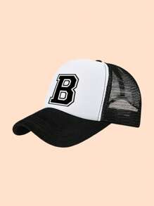 1pc Letter Print Kids Truck Mesh Cap Set, Fashion Foam Mesh Hat For Children, Suitable For Children's Day, Back To School, Daily Wear, Travel Matching - Black and White - View 20