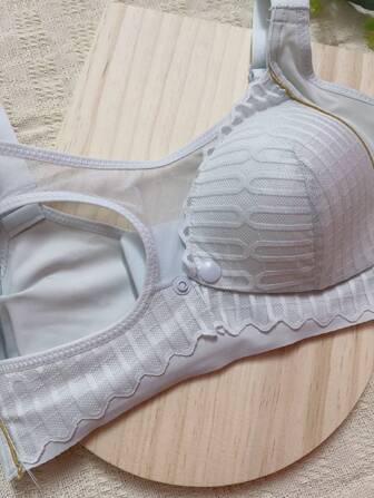 1 قطعة حمالة صدر للرضاعة الأمومية، مخصصة للحمل، ذات وظيفة رفع وتجميع، تمنع السقوط، تصحيح الصدر، لون أزرق فاتح وخفيف