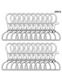 5/10/20/30/45/60 Pcs Rotating Buckle Keychain Clips, D-Ring Clips, Hangnailer Accessories For Keychain Making, Lanyard Making, Wallet DIY Craft - Keychain - View 12