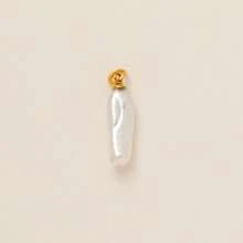 1 件天然不对称珍珠吊坠，复古珍珠 DIY 配饰，珍珠项链手链耳环吊坠，18K 电镀金，送给妻子和母亲的礼物