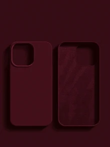 Burgundy 2mm Thickened Smooth Silk Liquid Silicone Case, Slim Soft Microfiber Lined Shockproof Phone Case Compatible With APPLE 16/15/14/13 Pro Max X XR,Galaxy S25/S24/S23 Ultra Plus Hua Wei, Xiao Mi, Redmi Note, OPPO, Vivo, Honor Waterproof Anti-Fall Scratch Resistant