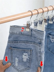20Pcs/10Pcs/5Pcs Simple Stainless Steel Hook Clip, Multifunctional Single Hook Clip For Pants, Skirts, Drying Windproof Hook Clip, Household Space Saving Organizer For Bedroom, Closet, Wardrobe, Home, Dorm