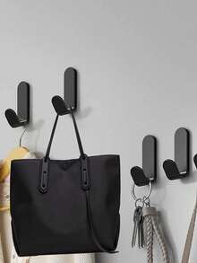 6pcs Self-Adhesive Plastic Hooks, Coat Hooks, Self-Adhesive Hanger, Wall Hooks, Hanger For Hanging Bags, Towels, Loofah, Keys, Hats, Kitchen & Bathroom, Max Load 4.4lbs - Multicolor - View 3