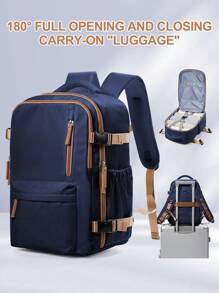 Large Travel Backpack For Men, Large Carry On Backpack, Personal Item Travel Bag, Airline Approved Backpack With Laptop Compartment Fit 15.6Inch Laptop Backpack, College Weekender Business Hiking Bag With Dry And Wet Separation Pocket, Sports Backpack School Backpack, Water Resistant Daypacks For Outdoor, Business, Travel, Hiking, 180°Opening And Closing, Multi Colors Option Holiday Essentials Men Essentials Large Capacity Bag Travel Bags - Multicolor - View 5