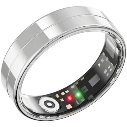 Hwagol Bague connectée 2025 Tracker de santé pour femmes et hommes taille 8/9 - Fitness, Sommeil, Moniteur d'Oxygène dans le Sang, Suivi des Pas, Soins familiaux sans frais d'abonnement