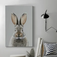 1pc Framed Canvas Poster, Bunny Animal Wildlife Wall Art Canvas Paintings, Ideal Gift For Bedroom Living Room Corridor, Wall Art, Room Decoration