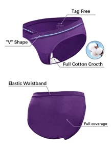 Molasus Cotton Crossover Maternity Underwear Under Bump Pregnancy Bikinis Panties - 彩色 - 查看 4