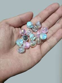 10pcs Random Styles Double-Sided Drilled Love Star Acrylic Beads For Jewelry Making DIY Handmade Keyring Material Pen Link Pearls Decorative Accessories - Multicolor - View 7