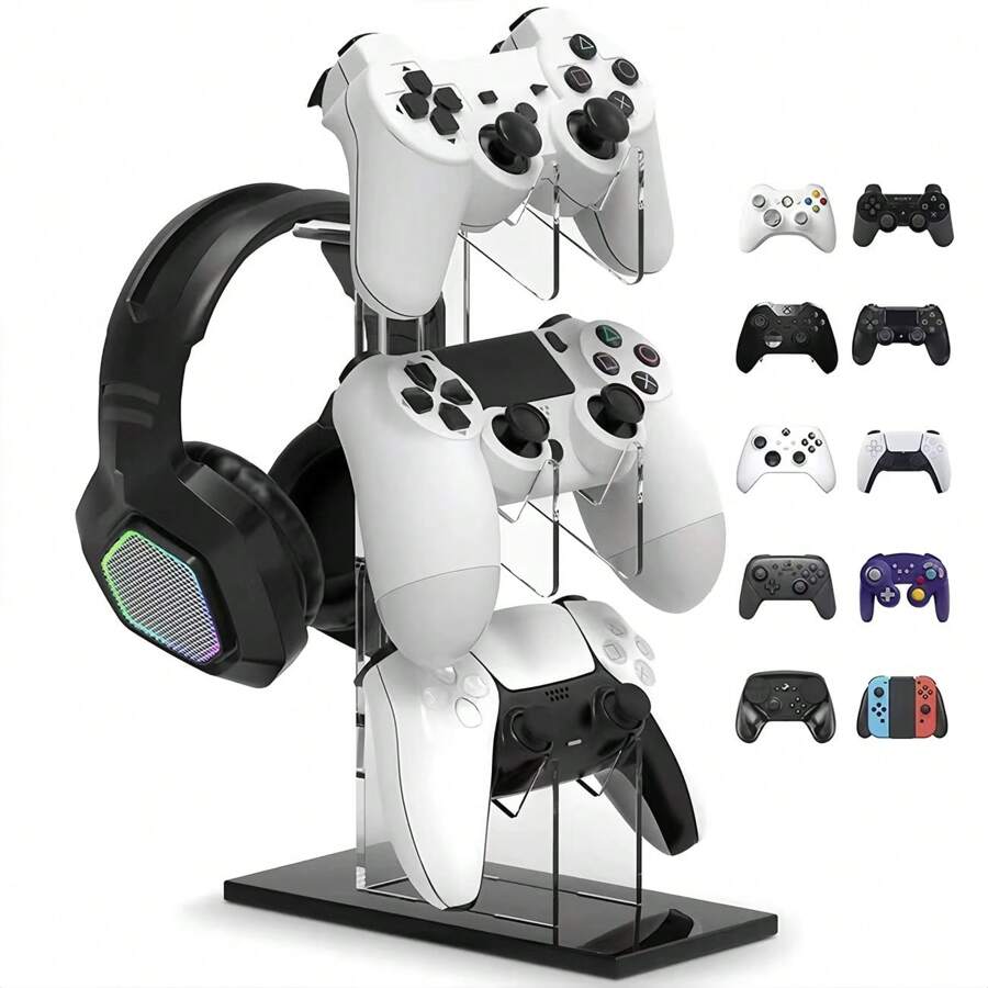 Universal 3-Layer Controller Stand & Headphone Stand Game Accessories For Storage Stand, Controller Holder Headset Stand Game Accessory
