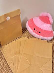 复古牛皮纸袋，耐用棕色纸袋，用于搬家储物袋，派对礼品包装，野餐露营，面包店咖啡店