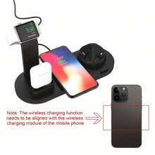 1pc 4-In-1 15W Wireless Charger Stand, Fast Charging Multi-Function Dock Compatible With Iphone/Apple Watch//, Suitable For Phone/Watch/Earpods