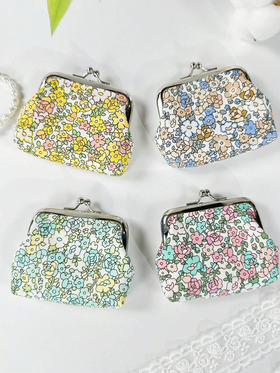 Ditsy Floral Mini Coin Purse With Snap Button For Women Wallet Mini Wallet Purse Wallet Coin Wallet Wallet Wallet - View 1