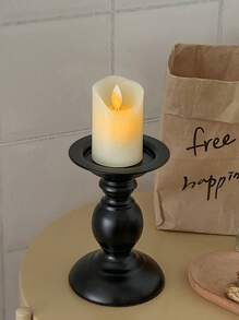 1pc/3pcs Matte Black Pillar Candle Holder, Metal Candlestick Candle Holder Stand, Home Coffee Table Decor, Decorations Centerpiece For Dining, Living Room