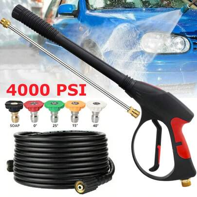 High Pressure Washer Gun High Pressure Water Spray Gun Jet Washer Car Wash Power Washer Spray Gun With 1/4" Quick Connector Tools