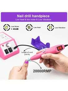 20000RPM Electric Nail Drill Machine Manicure Pedicure Professional Manicure Drill Machine Set Nail File For Manicure Nails - EU C Type Plug(220-240V) - View 4