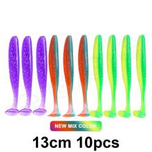 QXO 10pcs/Lot 13cm 10cm 7cm Soft Worm Lures Silicone Swimbait Bait Sea Fish Pva Wobblers Goods For Fishing Artificial Tackle