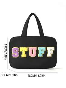 大容量挂式洗漱包，防水可折叠手提包，旅行化妆包，剃须刀收纳包，女士化妆包，学生用品，宿舍必备，旅行必备，旅行配件，毕业季礼物 - 黑色 - 查看 3