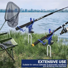 1pc 360° Adjustable Fishing Rod Holder - Heavy-Duty Rust-Proof Steel, Folding & Portable Stand - For Bank Fishing, Catfishing, Shoreline, Beach Fishing Gear - Fishing Rod Holder - Fishing Pole Stand - Bank Fishing Gear - Catfishing Equipment - Portable Fishing Accessories - Multicolor - View 5