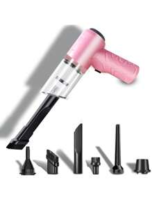 1pc Wireless Car Vacuum Cleaner Set, Powerful Suction Cyclone Filter Cleaning Machine, Mini Handheld Vacuum Cleaner Suitable For Car, Home And Office - Pink - View 10