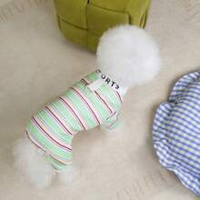 New Spring/Summer Pet Clothes, Cat Casual Wear, Air Conditioning Cat Clothes, Dog Four-Leg Clothes, Apparel, Animal Costumes, Small Dog Clothes, New Casual Wear, British Style Animal Outfits, Breathable Sports Clothes With Leash Buckle - Yellow - View 6