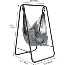 Hammock With Foldable Stand Dual Use Portable Stand Set For Indoor Outdoor Beach - default - View 4