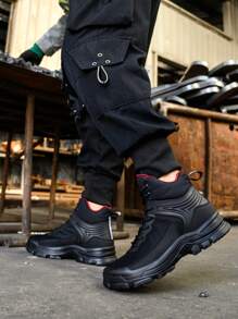 UMBURLLY 男士钢头安全鞋，防砸防刺穿，轻便高帮，户外/车间男士安全靴