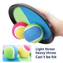 1 pieza Juguete de bola con ventosa para niños, juego de lanzamiento y atrapada, raqueta de deportes al aire libre, pelota de palma, juego de fiesta al aire libre, juguete de juego interactivo de lanzamiento de bola pegajosa para padres e hijos - Multicolor - Ver 8