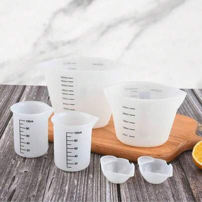 6pcs Silicone Measuring Cup Set - Flexible Baking & DIY Tools With Scale, Multi-Sized Kitchen Measuring Tool Kit