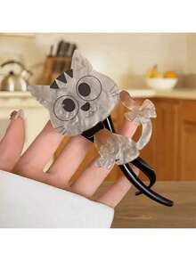 Europe And The United States Fashion Cute Cute Cat Twist Clip Advanced Sense Back Hair Clip Ladies All Retro New Kitten Line Grab Clip Hairpin Headwear