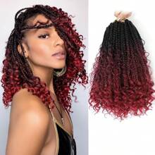 Karida 盒状辫子钩针编织发尾卷曲波西米亚嬉皮士辫子预绕女神盒状辫子头发合成编织接发女士日常节日和角色扮演编织佩戴热水定型女士接发圣诞礼物