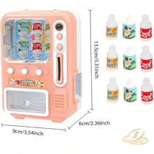 1 Piece, 13PCS/Set Mini Vending Machine, 5.3 X 3.5 X 9.4 Inches Cute Plastic Mini Toy Vending Machine With Games And Beverage Props, For Doll House Furniture Decoration (Random Color)