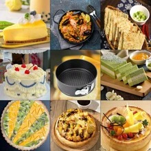 4 件套带扣不粘蛋糕烤盘套装，包括 4 英寸、7 英寸、9 英寸、10 英寸尺寸，适用于蛋糕烘焙、芝士蛋糕、防漏、带可拆卸底部 - 彩色 - 查看 6