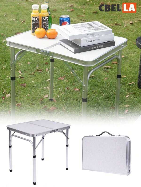 CasaBella Mesa de comedor plegable portátil de 360° para jardín, mesa  de aluminio resistente, mesa de trabajo multifunción, Gran mesa de comedor para jardín al aire libre, Muy adecuado para viajar y acampar