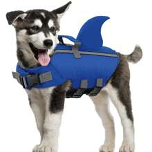 Giubbotto di salvataggio per cani - Giacca per cani, gilet da nuoto, utilizzato per la navigazione, alta galleggiabilità, regolabile, gilet di salvataggio riflettente per animali domestici, adatto per cani piccoli e grandi - Blu reale - Visualizzare 3